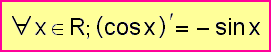 derivace fce y = cos x