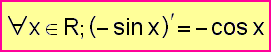 derivace fce y = - sin x